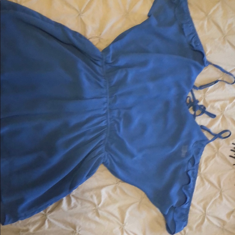 Blue ruffled romper